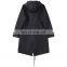 Clothing manufacturers wholesale hot sale ladies mid-length windbreaker large size casual sports zipper waist jacket custom hood