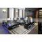 Modern gray fabric sectional couch living room sofa set