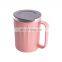 2022 Promotional Candy Color Stainless Steel Travel Coffee Mug Cup Portable Tumbler Mugs With Lid Handle And Customized Logo