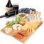 Bamboo Cheese Board Set Cheese Plate With 4 Specialist Cheese Knives Set and Ceramic Dish