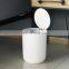 Round Trash Bin with Pressure Circle Toilet Paper Basket Plastic Waste Dust Bin