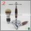 High quality silvertip badger hair shaving brush shaving stand and razor metal shaving brush set