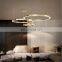 Luxury Decorative Round Steel Chandelier Single Ring Acrylic Large Hanging Led Modern Pendant Lamp For Home