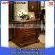 antique wood and walnut color bedside table with 3 drawer,mirrored night stand furniture bedroom