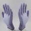 purple and white polyester knitted pu palm coated anti-static safety work gloves