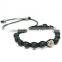 2016 fashionable Micro pave macrame bracelet for women, macrame cord with rose golden bead bracelet