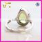 New arrival fashionable 925 sterling silver simple style faced light green natural peridot ring
