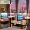 High Quality Double Designer Side Leather Upholstery Rattan Restaurant Booth Seating Sofa