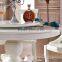 Europe graceful wooden round rotating dining table with rotating center in white