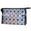 High Quality Gorgeous Geometric Pattern pu Shiny Cosmetic Bag for Ladies