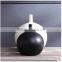 Matt round narrow neck simple black and white ceramic flower vase