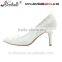 Hiqh quality middle heel dress shoes wedding shoes white