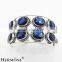 Hermosa Jewelry 925 Sterling Silver Blue Topaz Bracelets Bangles CUFF Woman Fashion Jewelry