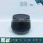 Black colored empty cosmetic packaging glass bottles and jars