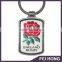 Promotional good price custom england rugby rose printed metal keychain