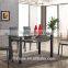 L820 Tempered Clear Glass Ultra High Gloss black Dining Table