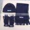 Kids Cute Polar Fleece Hat Scarf And Glove Set With Good Embroidery