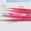ANY Nail Art Paiting Wood Handle Rose Color Two Way Nail Beauty Brushes with Dotting Pen