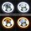 97-15 7" Inch 80W LED Headlights With Halo Angle Eyes For Jeep Wrangler JK TJ LJ