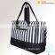 Black and white stripe oxford diaper bag baby bag,bottle changing pad included