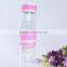 500ml double wall lemon borosilicate drinking glass bottle with portable lid