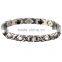 Noporblem P022 Silver Tourmaline Germanium Health Charm Fashion Silicone Crystal Stainless Steel Bracelet