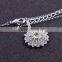 Yellow stone flower charms necklace