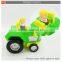 Plastic mini free wheel cartoon toy car city truck with music