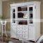 Antique Solid Wood Bookcase With Glass Door