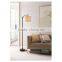 2017 hotel decorative curve glass floor lamp with brown linen shade good for inn decor high end