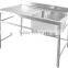 Free-standing Two Tiers Heavy-duty Commercial Stainless Steel Kitchen Sink For Restaurant GR-322