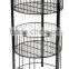 Round Tiered Wire Dump Bin, Floorstanding, 2 Baskets