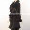Luxury design knitted mink fur coat / mink fur long black coat
