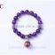 Fashion Women Charm Amethyst Bead Custom Stone Aromatherapy Diffuser Jewelry Handmade Health Bracelet