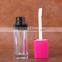 13-14g Empty Pink Cap Transparent Body PVC Lip Gloss Tube