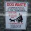 beware of dog plastic warning sign