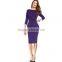 Fashion Spring Knee Length 3/4 Sleeve Pencil Dresses women formal office work