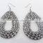 New design good looking fashion multi layers silver round snake earring
