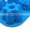 4 cups cavity flower shape silicone jelly cake pan/mold