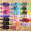 Custom Vintage shabby Chiffon Flower Leopard Frayed Chiffon Flower Headbands For Baby Girl Headband