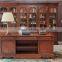 Vintage Style Home Office Furniture, Retro Wooden Executive Office Desk, Exquisite Wood Veneer Inlaid Writing Desk With Chair