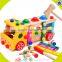 wholesale top quality baby wooden assemble screws toy teaching toy kids wooden assemble screws toy W03C015