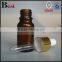 10ml amber dropper bottle aluminum dropper glass dropper bottle 10ml essential oil bottle