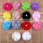 handmade chiffon flower with pearl beads center for kids hair accessories for baby girl