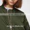 Wholesale woman bomber jacket custom satin jacket fashion woman apparel