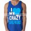 Custom cotton blend mens womens silk screen printing tank top