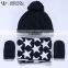 Wholesale Cotton Knitted Scarf Hat Gloves Baby Winter Warm Set