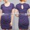 Striped Maternity Clothes Pregnant Women Dresses