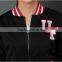 Custom Made Cotton Women Short Letterman Varsity Baseball College Style American Jackets Plain Latest Girl Black Bomber Jacket