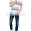 Striped Short Sleeve Buttonless Shirt